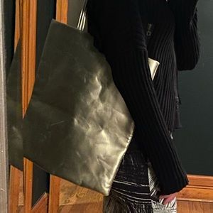 Baggu large metallic leather tote